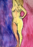 Standing woman with raised arm