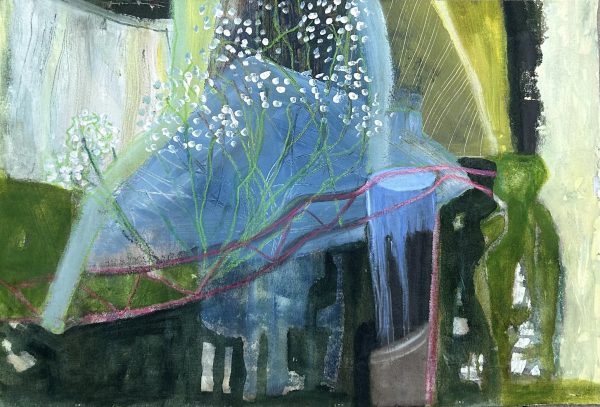 England in Summer, Mixed media on unstretched canvas, 60 x 100cm approx.