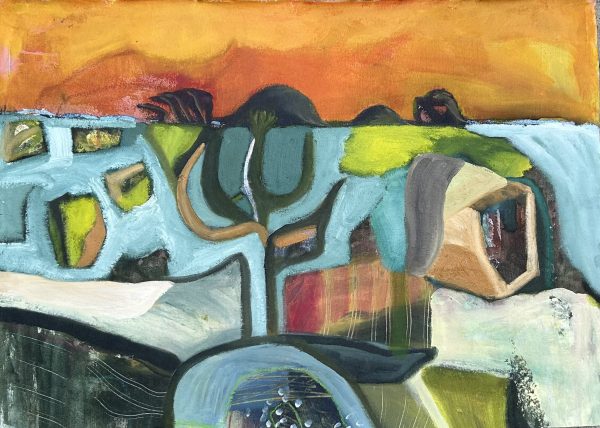 Morning in Marrakesh, Oil on unstretched canvas, approx. 60cm x 100cm