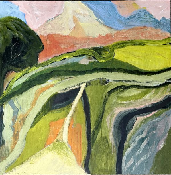Yorkshire Dales II, Mixed media on MDF, 50x50cm.