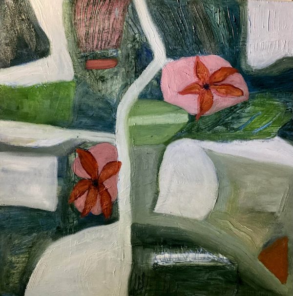 Composition with Flowers, oil on deep edge canvas 90cm x 90cm Composition with Flowers abstract