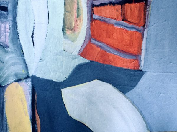 Grey and Red Abstract, acrylics and oils on deep edge canvas 45 x 60cm, 2020 Grey and Red Abstract