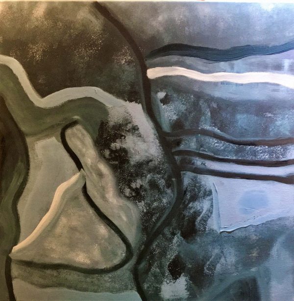 SOLD - Lean on Me, mixed media on canvas 70 x 70cm, 2021 Lean on Me abstract