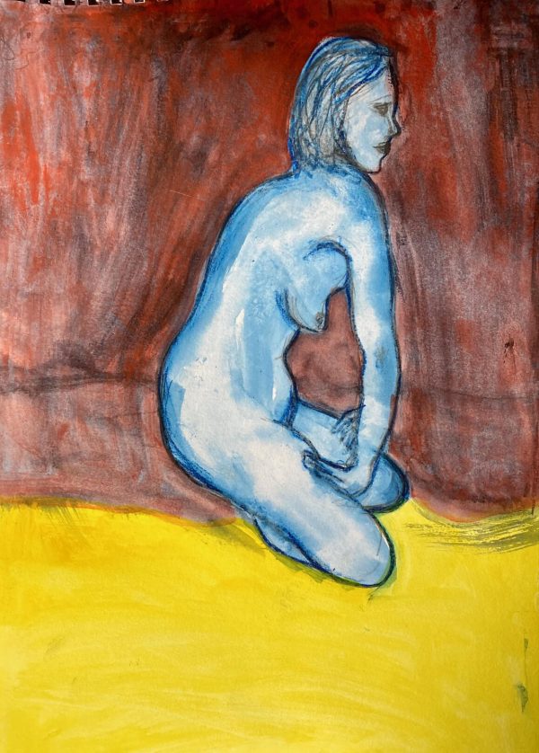 Francoise, mixed media drawing on paper 50 x 40cm including a 5.5cm white mount Francoise drawing