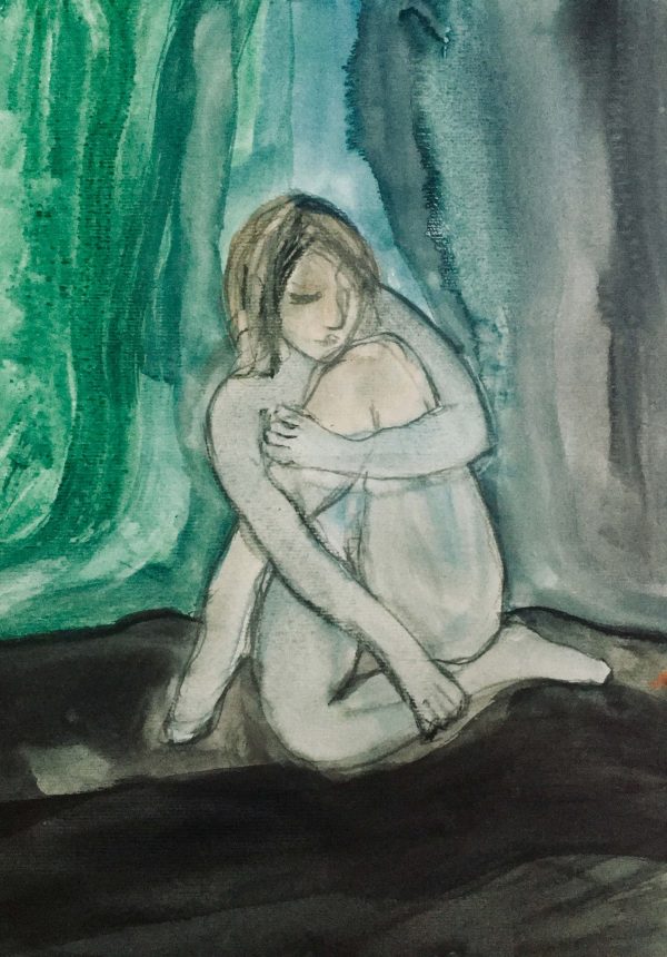 In the Forest, drawing and watercolour on A3 art paper 42cm x 29.7cm 2020 In the Forest drawing and watercolour