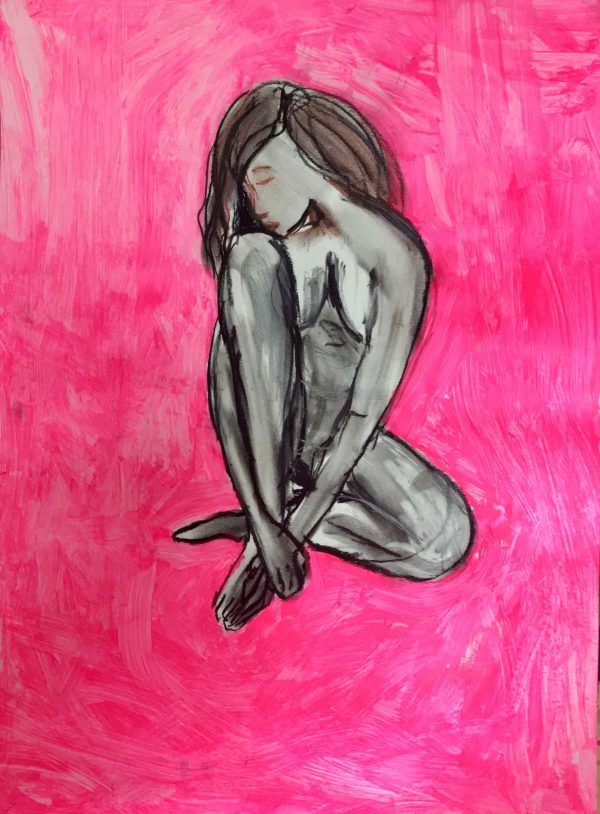 In the Pink II, drawing and watercolour on A2 art paper 59 x 42cm 2020 In the Pink II watercolour