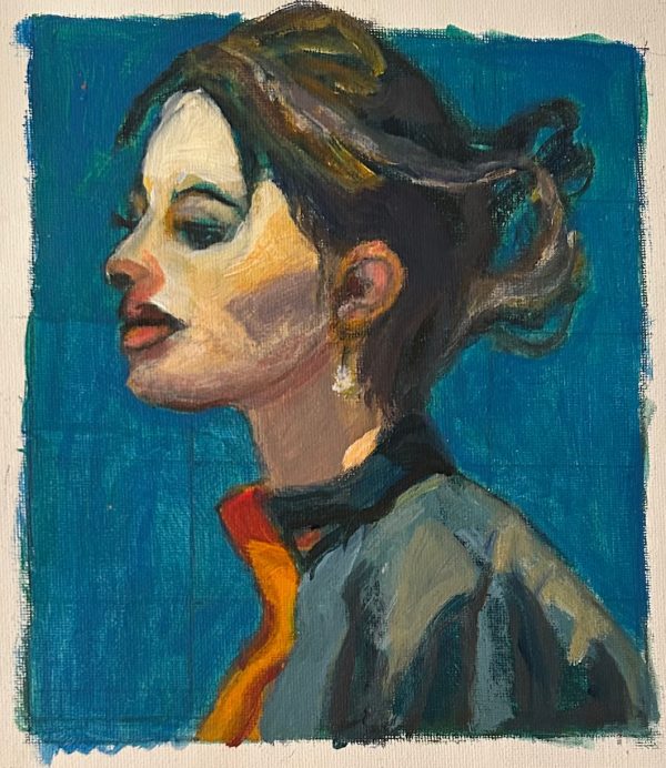 Portrait of an Unknown Woman I - Acrylics on paper 25 x 25cm Portrait of an Unknown Woman acrylic