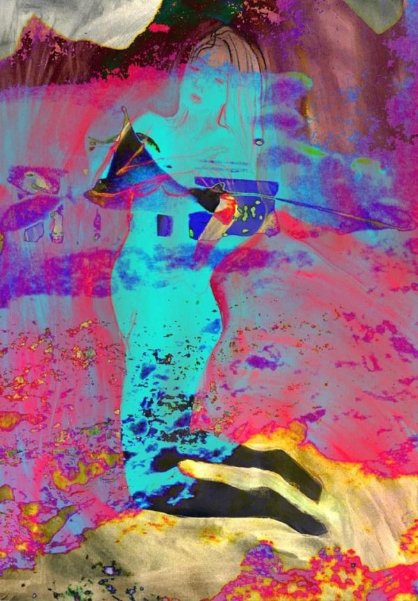 The Black Stockings, drawing, painting and digital available as A4 or A3 print on Fine Art Paper or on canvas The Black Stockings drawing painting