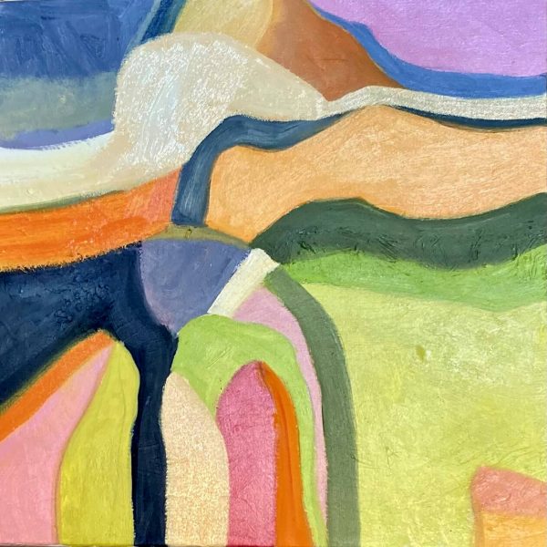 Abstract Fields and Trees, oil on canvas 40 x 40cm Abstract Fields and Trees painting