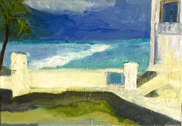 View from the House, oil on canvas framed 30cm x 40cm View from the House painting