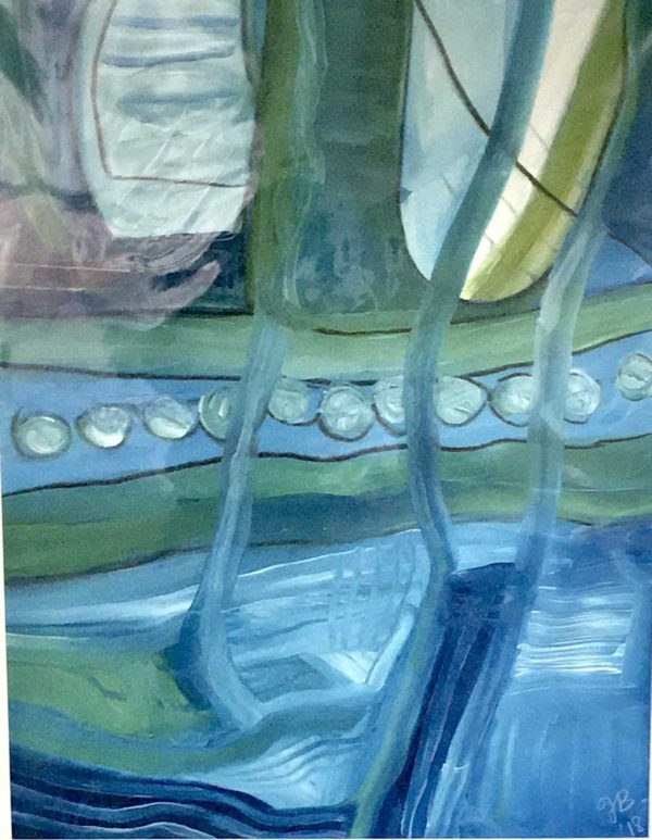 Blue Fantasy Oil on paper 70x50cm with 7cm mount, 2018 Blue Fantasy Oil abstract